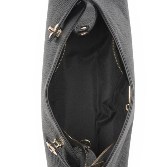 Anna Paola Black Leather Crossbody HandBag Italy - Picture 14 of 16